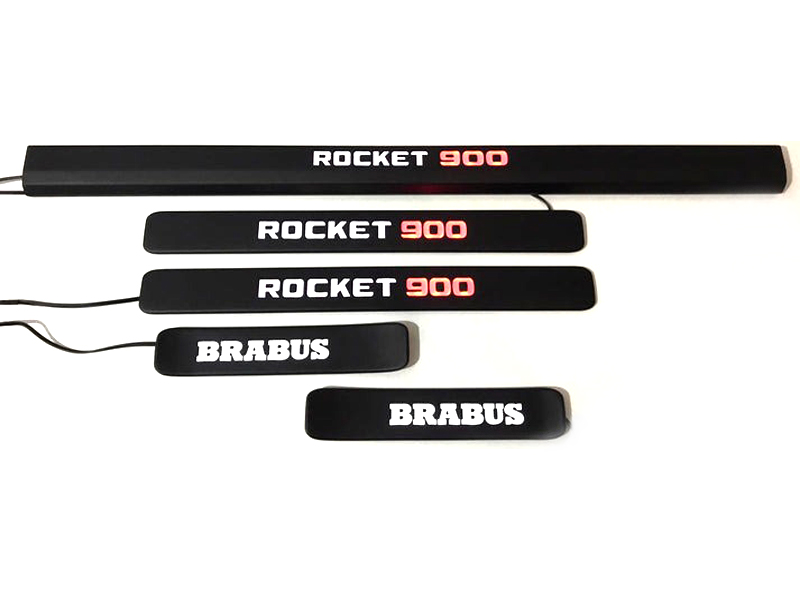 Mercedes-Benz W463A W464 G-Class Brabus Rocket 900 Matte Black Door Sills LED